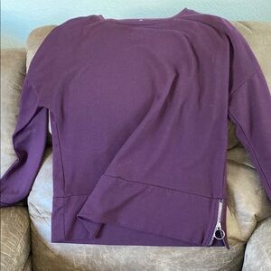 Purple Boxy Long Sleeve Tunic Sweatshirt